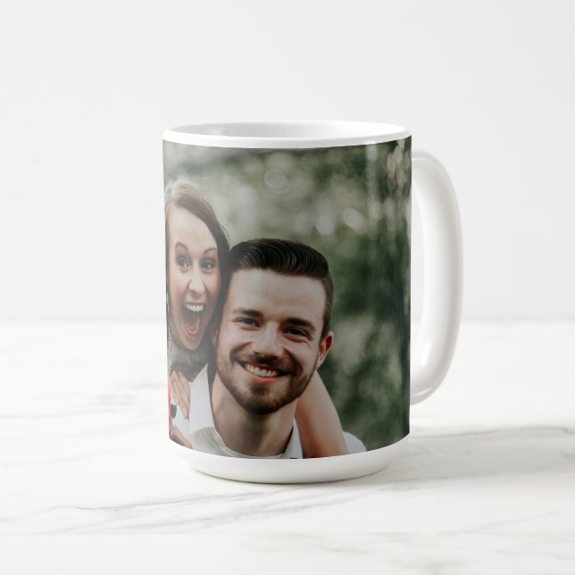 Caneca De Café "Adicionar Sua Própria Foto" (Frente Esquerda)