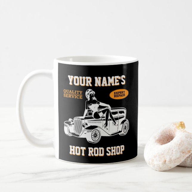 Caneca De Café Adicione a Garagem de Compro de Rod Hot Rod de Tex (Com Donut)