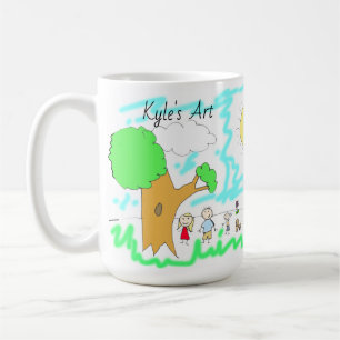Caneca De Café Adicione a Trabalho de arte do seu Filho a isto
