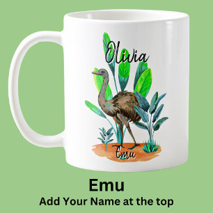 Caneca De Café Adicione Nome Emu Australian Bird Animal