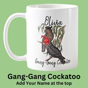 Caneca De Café Adicione Nome Gang-Gang Cockatoo australiano Bird 