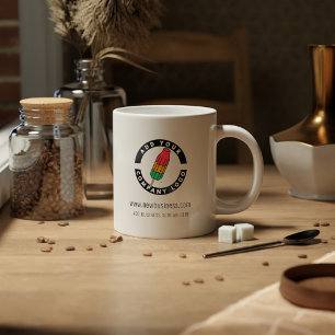 Caneca De Café Adicione seu endereço de logotipo da empresa e slo