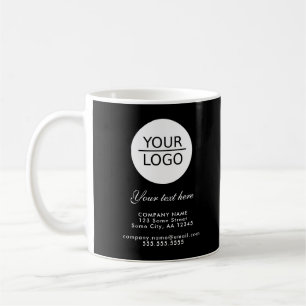 Caneca De Café Adicione seu logotipo a preto de promoção de tex