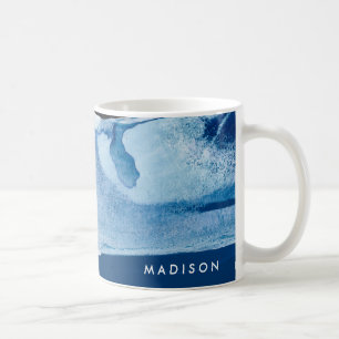 Caneca De Café Adicione seu nome Azul Amore II