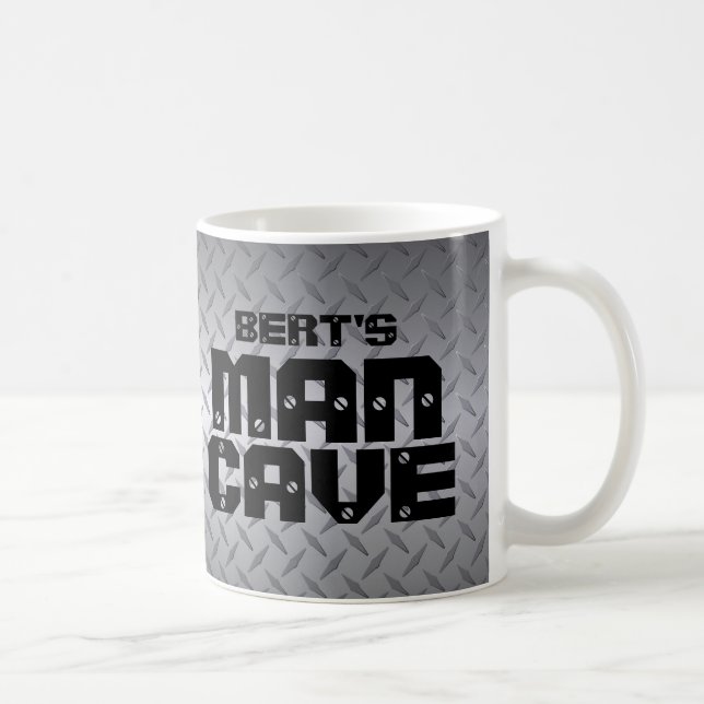 Caneca De Café Adicione Seu Nome Cave Diamondplate Mug (Direita)