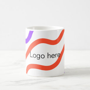 Caneca De Café Adicione seu nome de logotipo aqui design de arte