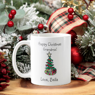 Caneca De Café Adicione seu presente de Natal trabalho de arte pa