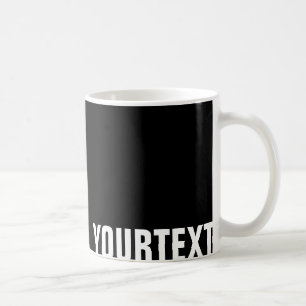 Caneca De Café Adicione seu texto preto branco criativo Design mo