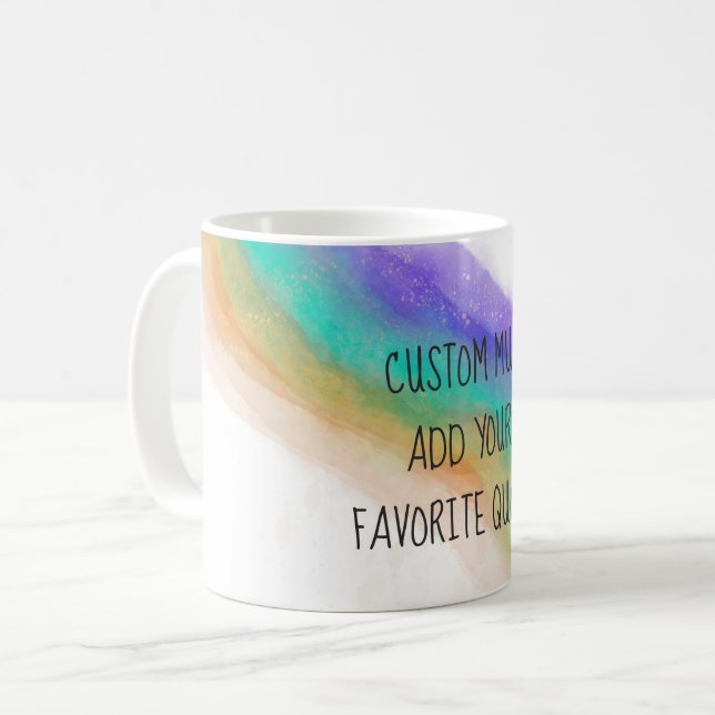 Caneca De Café adicione sua própria citação à arte personalizada  (Frente Esquerda)
