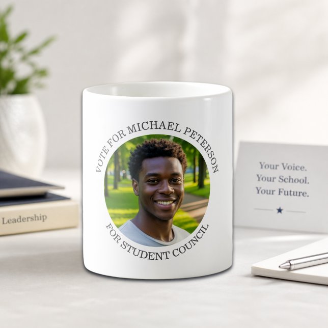 Caneca De Café Adicione Sua Própria Foto e Título da Campanha Ele (Criador carregado)