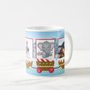 Caneca De Café Adicione suas fotos Trem de Natal Presente Férias