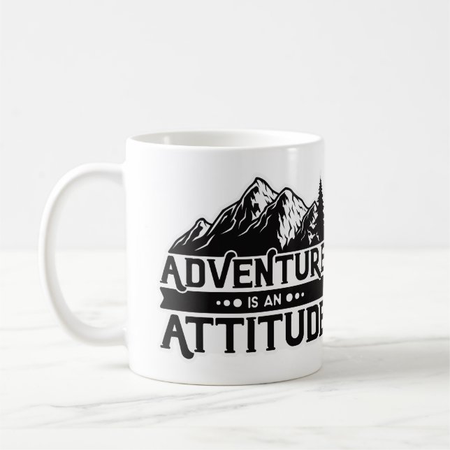 Caneca De Café Adicione suas montanhas de fotos A aventura é uma  (Esquerda)