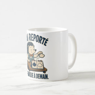 Caneca De Café Adiei minha crise de pânico para amanhã – ouriço e