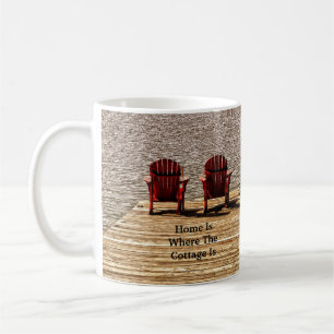 Caneca De Café Adirondack Chairs Red Home É Onde Está O Algodã