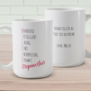 Caneca De Café Adjetivos Positivos de Stepparent Personalizados