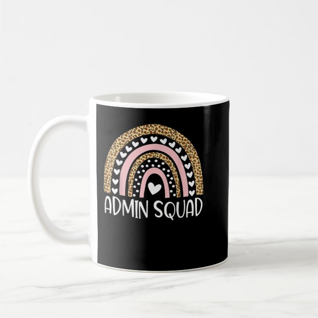 Caneca De Café Admin Squad Administrator Rainbow Teacher Back To  (Esquerda)