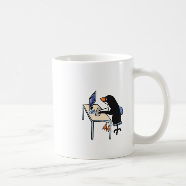 Caneca De Café administrador de sistema do tux do pinguim (Direita)