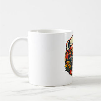 Caneca De Café Admissão Vintage Califórnia Dia do Urso & Papoula