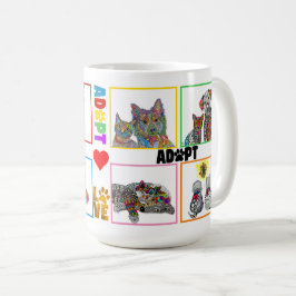 Caneca De Café Adoção e resgate de cães e gatos Seja gentil com a