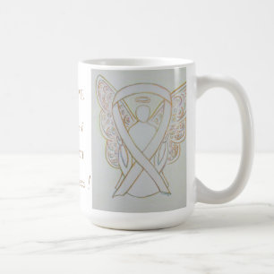 Caneca De Café Adoção Sensibilização Fita Branca Angel Mug