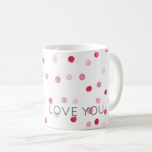 Caneca De Café ADORA-TE Bolinhas cor-de-rosa, doce Namorados espe
