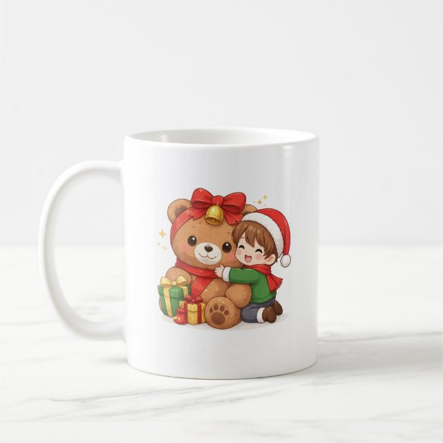 Caneca De Café Adorable Christmas Teddy & Child Mug (Esquerda)