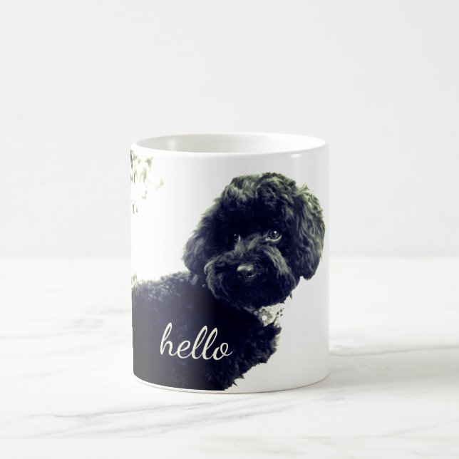 Caneca De Café ©Adorable Lovend/Black Poodle Hello (Centro)