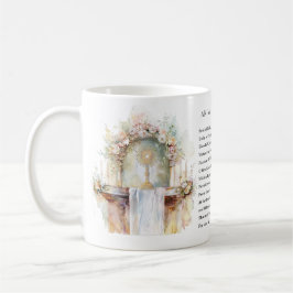 Caneca De Café Adoração Eucarista Católica Anima Christi Prayer
