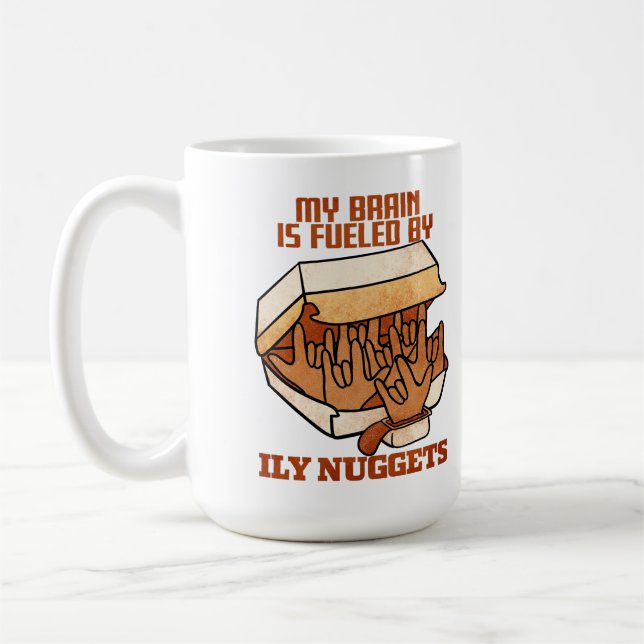 Caneca De Café Adoramos Nuggets - Amor sem Fim - Obsessão ASL ILY (Esquerda)