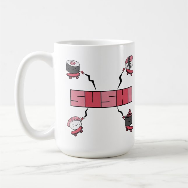 Caneca De Café Adoramos Sushi - Sushi Love - ASL ILY Obsession (Esquerda)