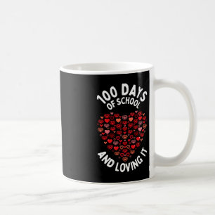 Caneca De Café Adorando 100 dias de escola coração bonito Feliz 1