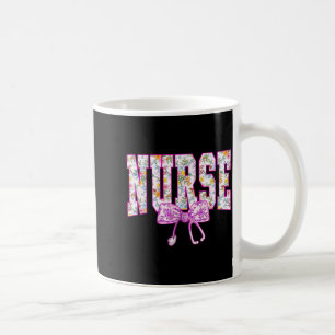 Caneca De Café Adorável Estetoscópio de Enfermeira Nk Floral Coqu