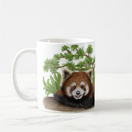 Caneca De Café Adorável Eu Adorava Filhos De Panda Vermelha