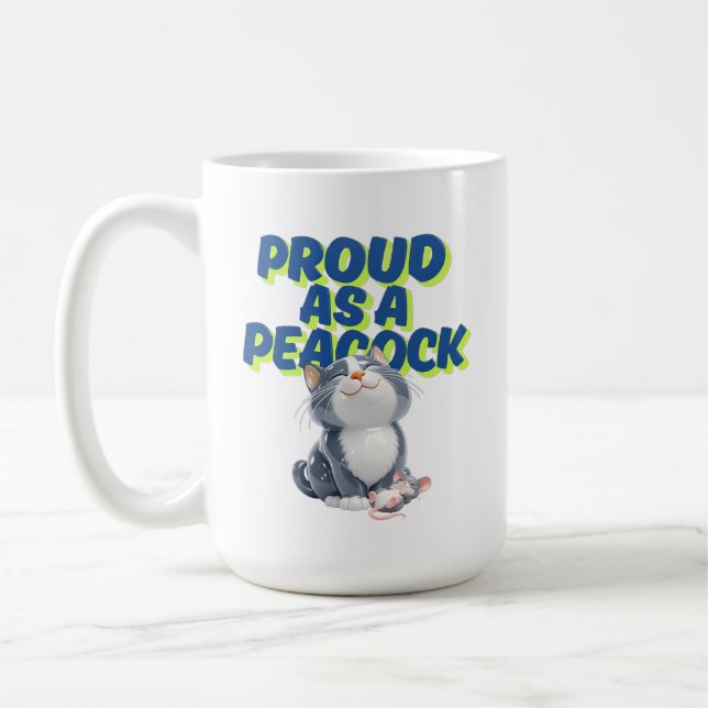 Caneca De Café  Adorável Gato Cinza  (Esquerda)