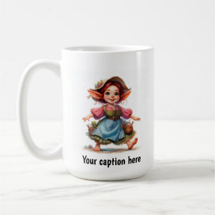 Caneca De Café Adorável Jovem Munchkin em Vintage Clothing