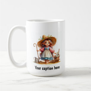 Caneca De Café Adorável Jovem Munchkin em Vintage Clothing