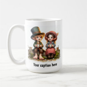 Caneca De Café Adorável Jovem Munchkins em roupas venenosas
