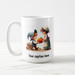 Caneca De Café Adorável Jovem Munchkins em Vintage Clothing