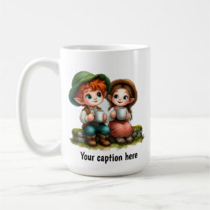 Caneca De Café Adorável Jovem Munchkins em Vintage Clothing
