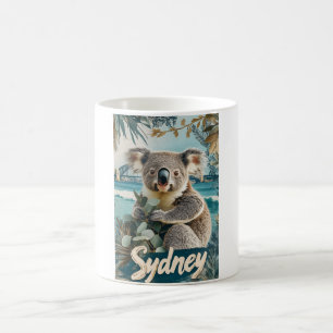 Caneca De Café Adorável Koala com ponte Sydney Harbor