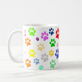 Caneca De Café Adorável padrão de impressão de patas de animais d
