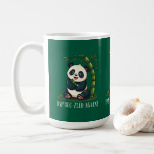 Caneca De Café Adorável Panda Abraçando Bambu Desenho Animado Fof