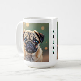 Caneca De Café Adorável Pug de perto | Cachorro Personalizado Fof