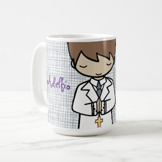 Caneca De Café Adorável Rapaz da Primeira Comunhão