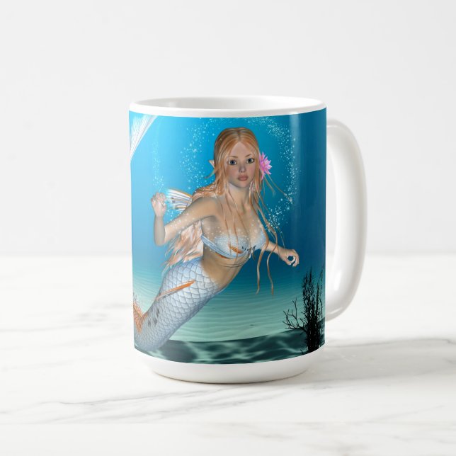 Caneca De Café Adorável Sereia (Frente Esquerda)