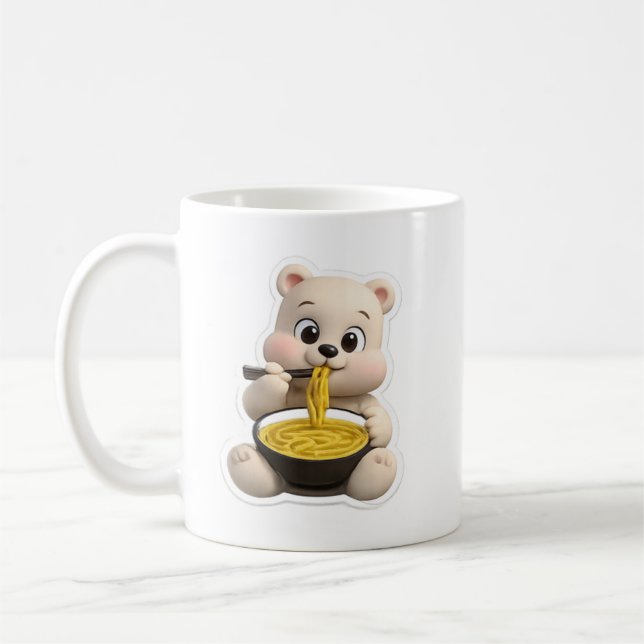 Caneca De Café Adorável Urso Fofo Pero Design de Personagem (Esquerda)
