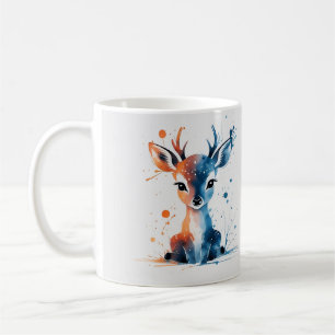 Caneca De Café Adorável Watercolor Baby Deer Mug