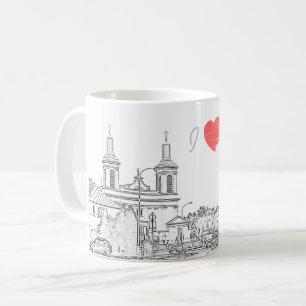 Caneca De Café Adoro a Catedral da Arquitetura de Volkovysk na Bi
