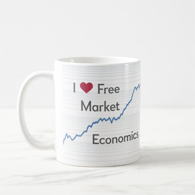 Caneca De Café Adoro a economia de mercado livre engraçada (Esquerda)