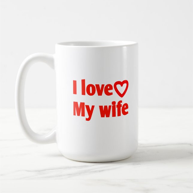 Caneca De Café Adoro a minha mulher - Presente Romântico para a e (Esquerda)